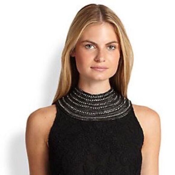 Ralph Lauren Adelle Black Lace & Crystal Embellished Collar Blouse - Picture 4 of 10
